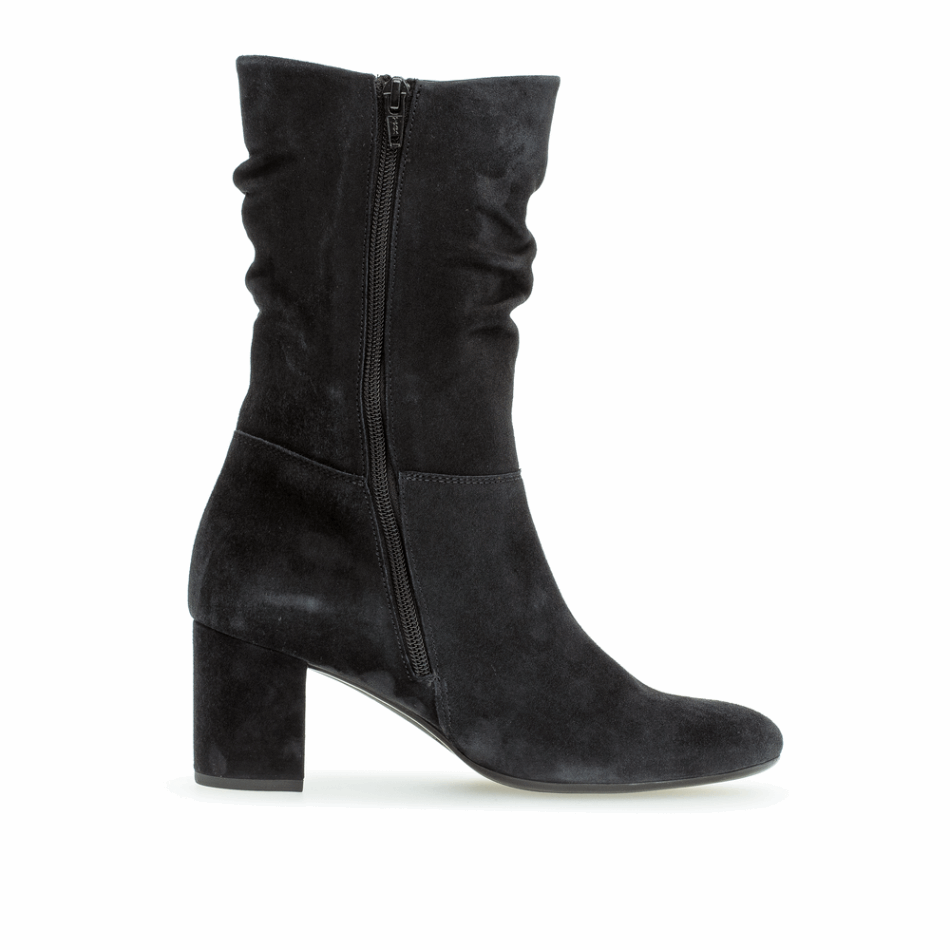 Bottes Mi-hautes Souples à Talon Carré Bleu Marine Gabor | Exclusif